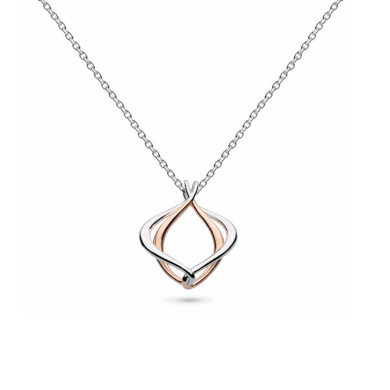 Small Alicia Pendant, Sterling Silver with Rose Gold Plating